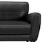 Armen Living Jedd Contemporary Sofa in Genuine Black Leather with Brown Wood Legs LCJD3BL - alternate 4